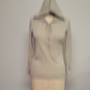 J. Crew Women's Gray Hooded Cashmere Blend Sweater, Size S